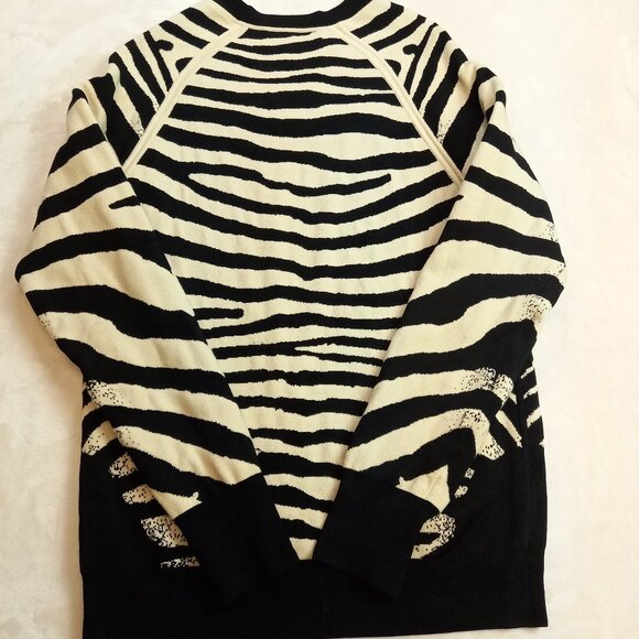 A.L.C Zebra Print Wool Blend Thick Sweater (Size 6) - Picture 6 of 9